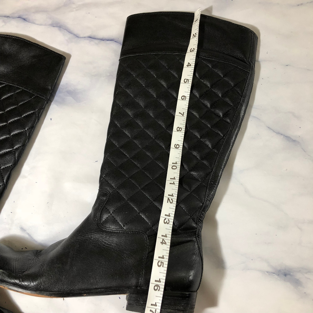 Corso Como Black Leather Quilted Riding Boots - Picture 6 of 8